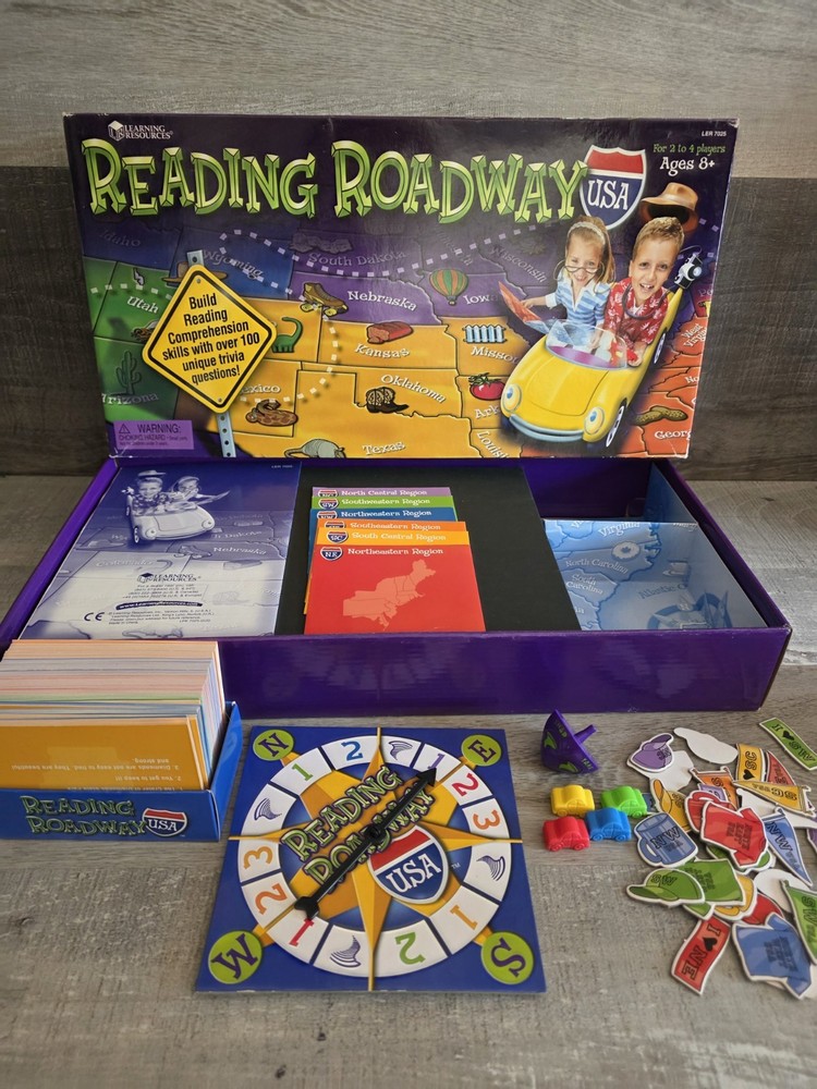 Learning Resources Reading Roadway Comprehension Game US Map Home School b205