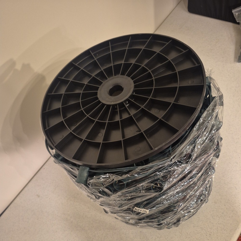 1000FT C9 Outdoor String Light Stringer, E17 Light Socket 12" Spacing, C9 Chr...