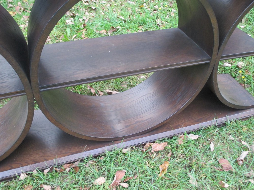 MID CENTURY MODERN CURVED BENTWOOD SOFA CONSOLE TABLE
