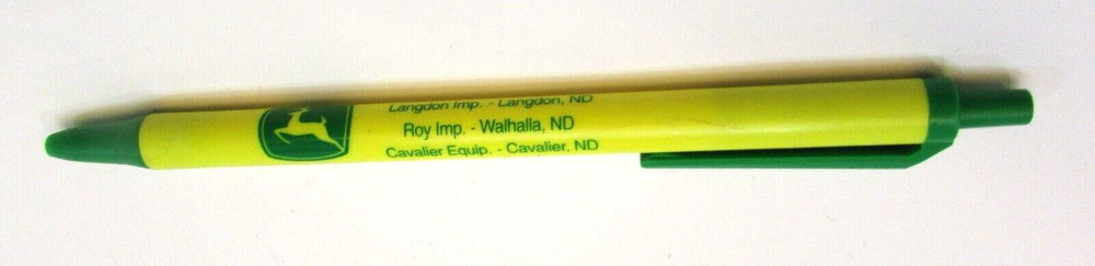 John Deere Ballpoint Pen Langdon Implement Roy Walhalla ND Cavalier Equipment