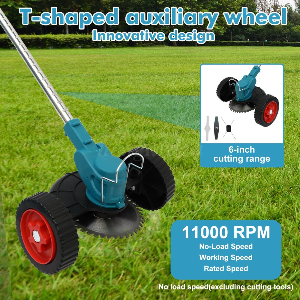 Electric Cordless Grass String Trimmer Lawn Edger Weed Eater Wacker + 2 Battery