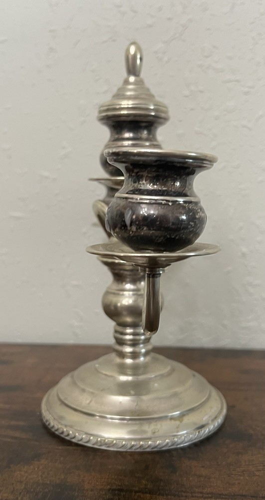 Pair Nickel Silver Moveable Twisted Arms Candelabra