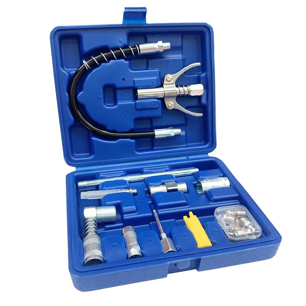 HANTUO 17 Piece Grease Gun Accessory Kit  Quick Connect Grease Coupler Set wi...