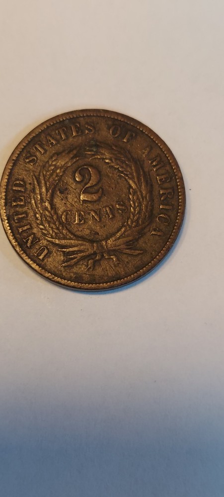 1868 Two Cent 2C USA Copper Obsolete Denomination Coin