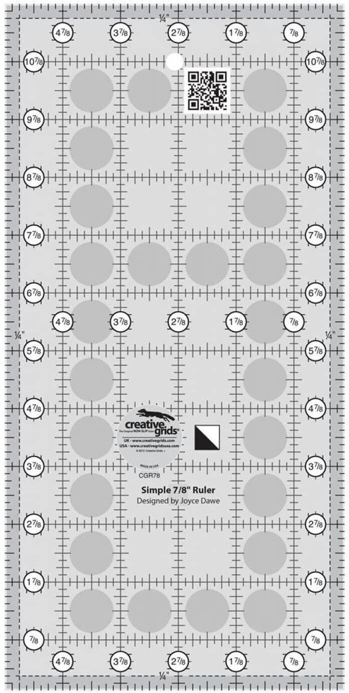Creative Grids Simple 7/8 Triangle Maker Quilt Ruler - CGR78
