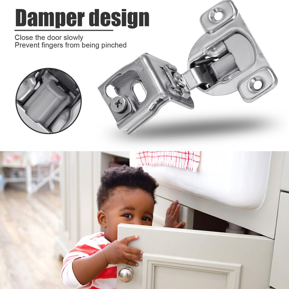 20Pcs 1-1/4" Overlay Soft Close Face Frame 105° Compact Cabinet Hinges Handware