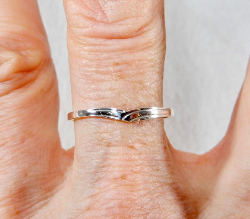 Thin V-Shaped Band 925 Sterling Silver Ring Size  7, 8, 10