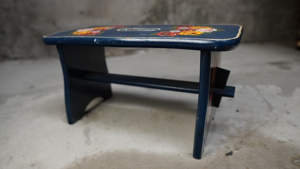 Barge Style Gypsy Painted Vintage Stool