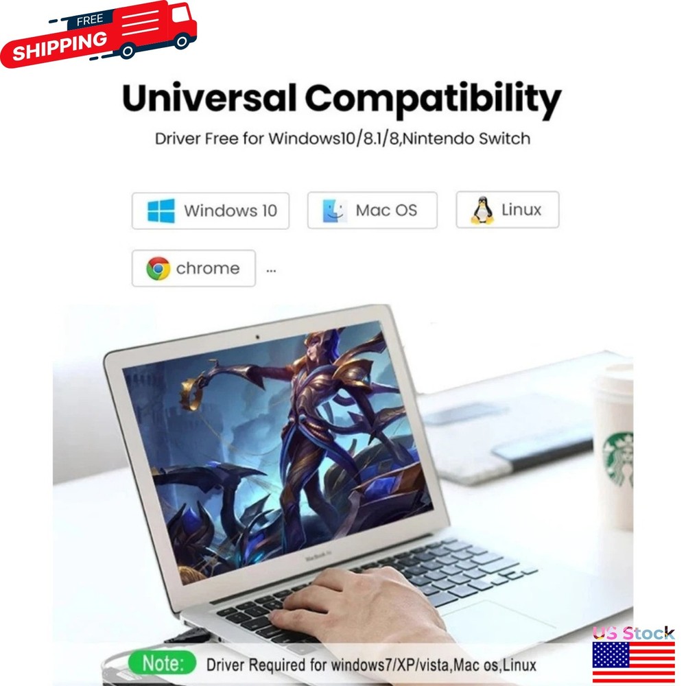 USB 3.0 Gigabit Ethernet LAN RJ45 1000Mbps Network Adapter For Windows PC Mac