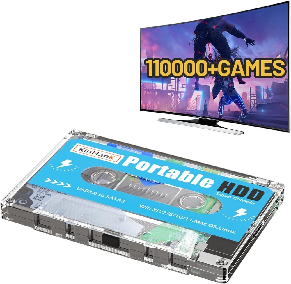 Pre-loaded 110,000+ Games on Portable Drive==