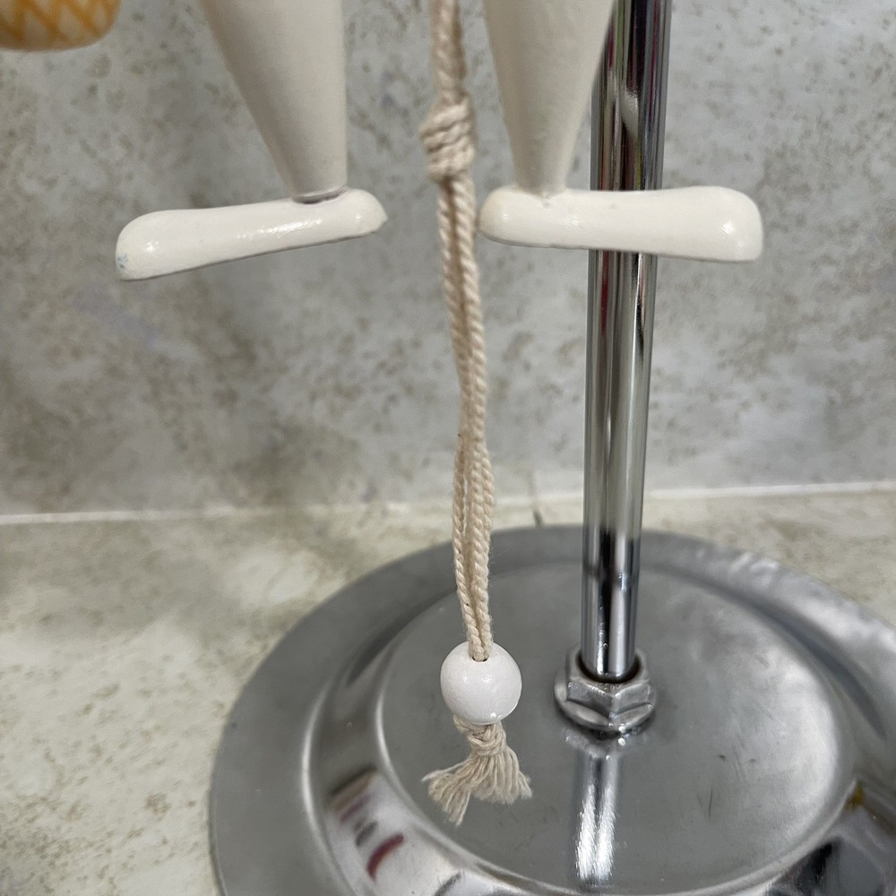 Vintage Wooden Easter Rabbit Bunny Pull-String Toy Jumping Puppet 7.5” H