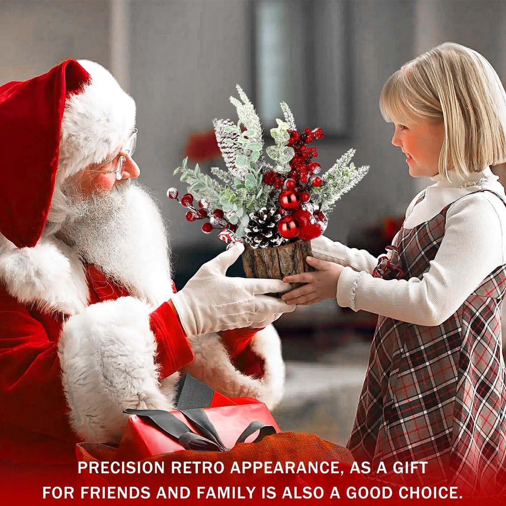 Small Christmas Tree Tabletop Artificial Mini Christmas Tree Decorations with...