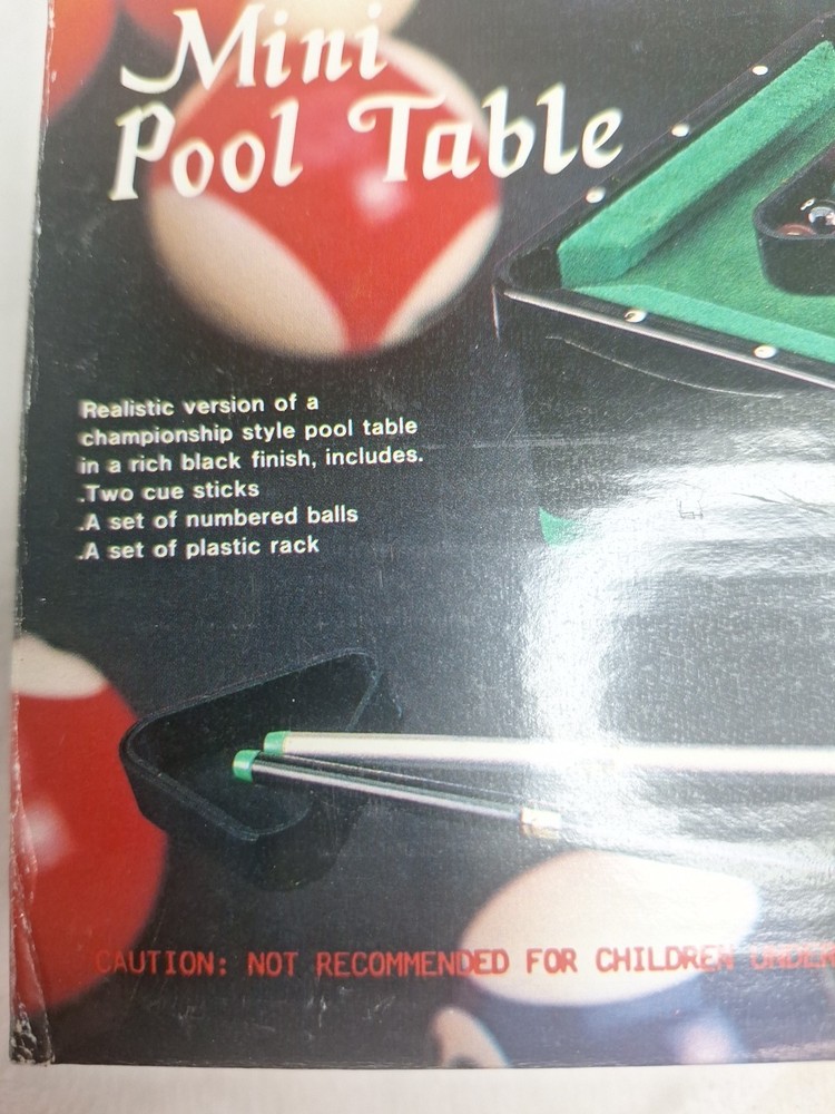 Desktop MINI POOL TABLE World Showcase Gift Collection Open Box Great Condition