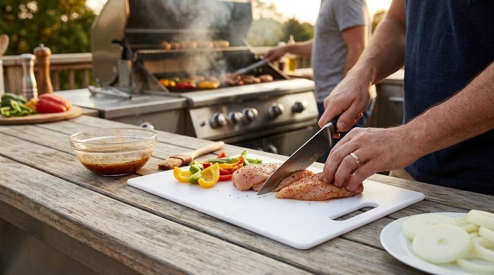 Large Cutting Board Dishwasher Safe Plastic Chopping Board Kitchen W/ Handle