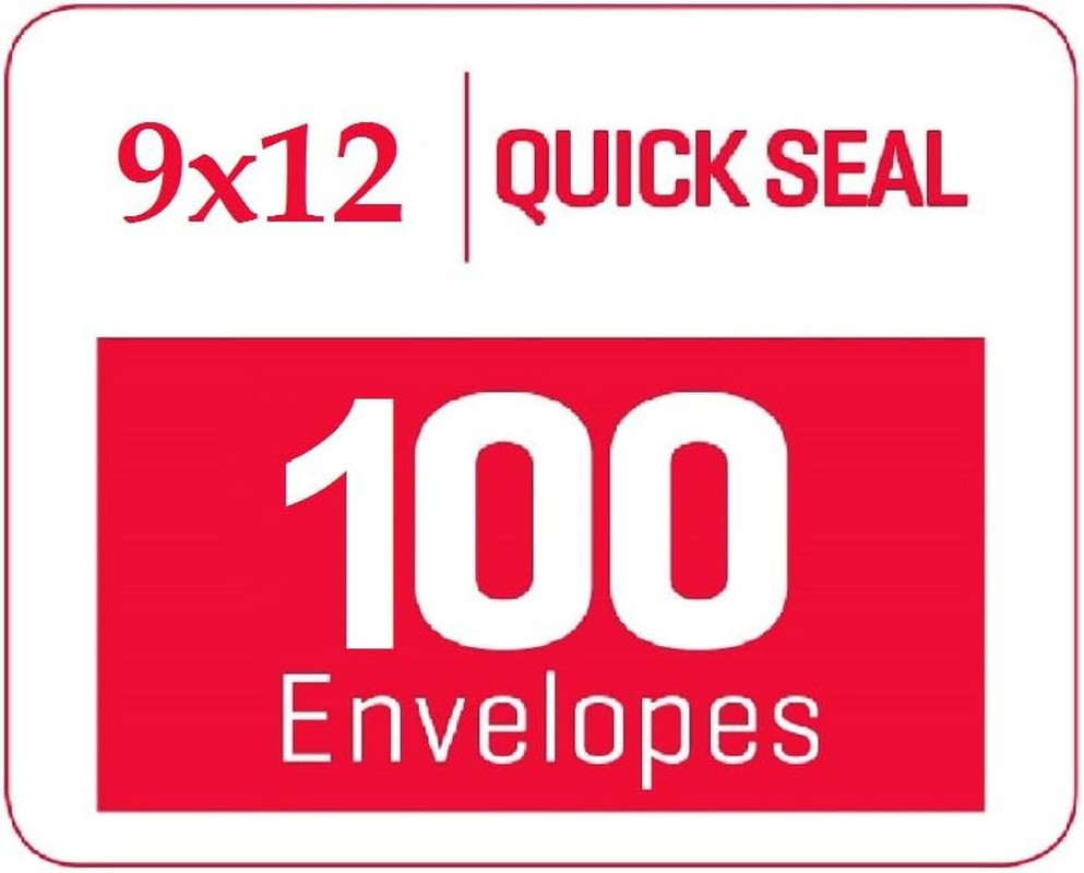 100 Pack 9x12 Self Seal Security Catalog Envelopes 28lb Tinted White