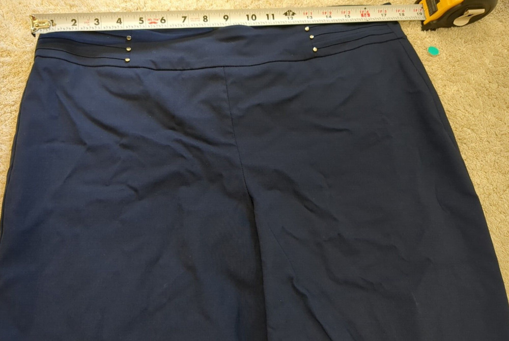Jm Collection Studded Pull-on Pants Intrepid Blue  SZ PXL