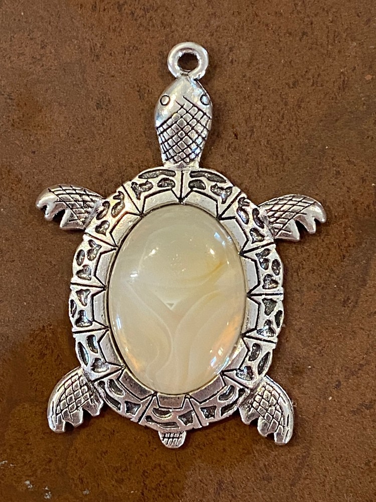 Banded Agate Turtle Pendant
