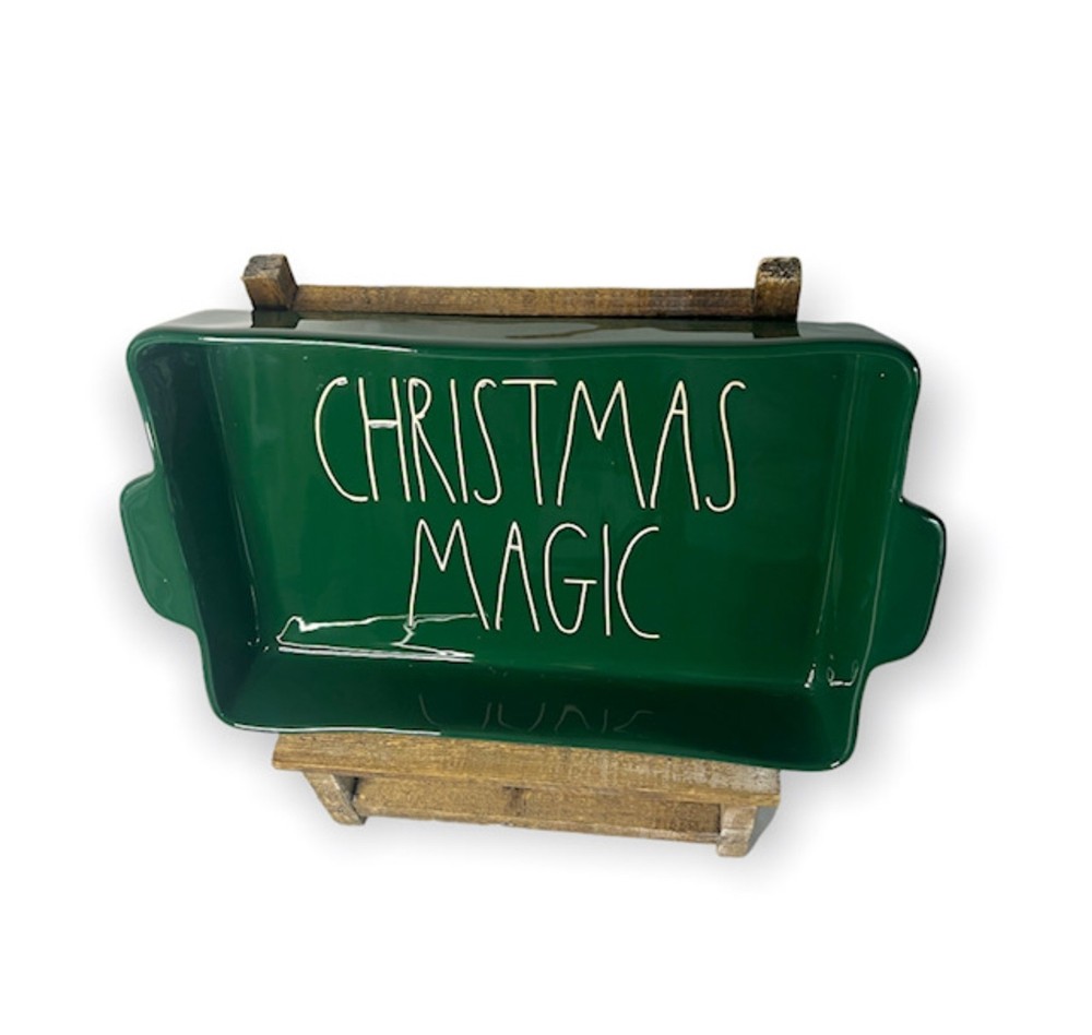 Rae Dunn CHRISTMAS MAGIC Green Lasagna Pan Baker New In Box