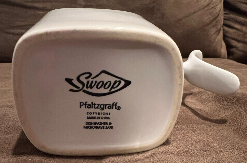 Pfaltzgraff White Cup Mug Swoop Pattern 4 1/4" 6 available