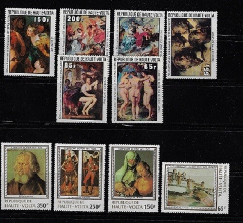 Upper Volta: 5 sets complete, art-paintings- Rubens-picasso-Dürer, MNH, EBHV02