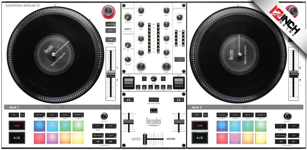 Hercules DJcontrol Inpulse T7 Skin - White Grey