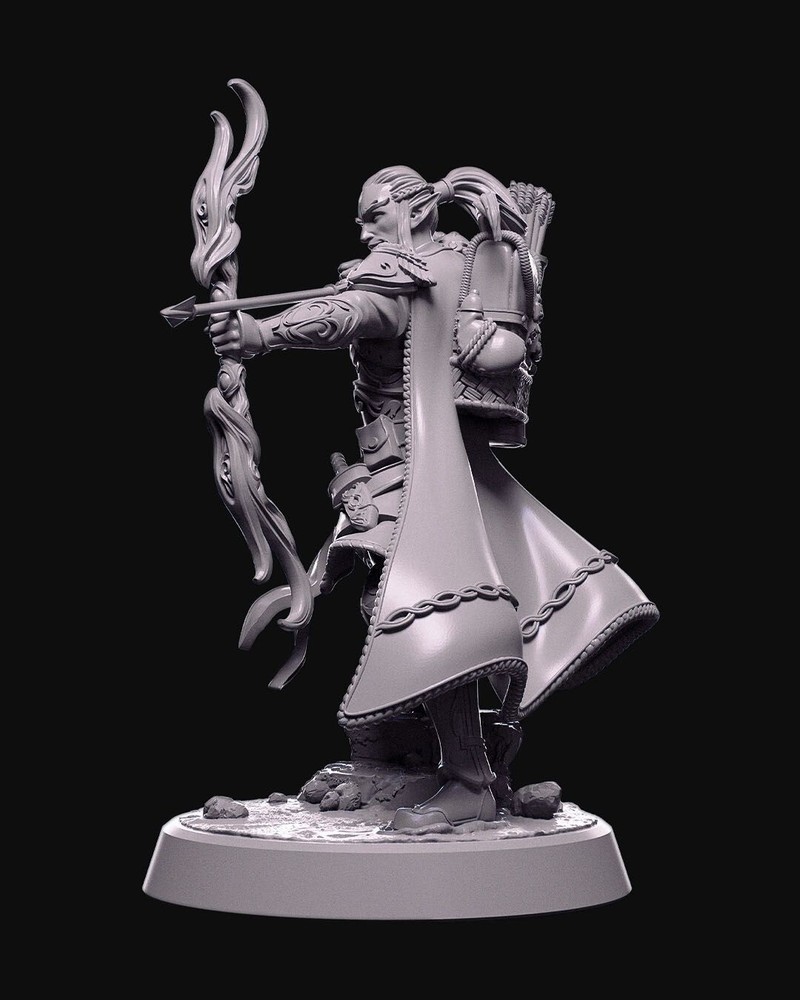 DnD Elduin Elven Archer Mini 32mm Scale TTRPG