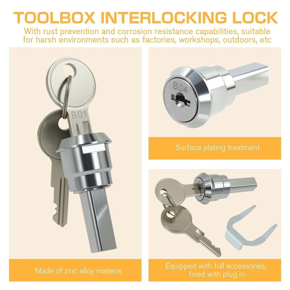Nextpal Stainless Steel Tool Box Lock Replacement Set, Universal 1 PACK
