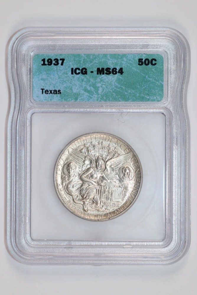 1937 TEXAS COMMEMORATIVE HALF DOLLAR ICG MS64