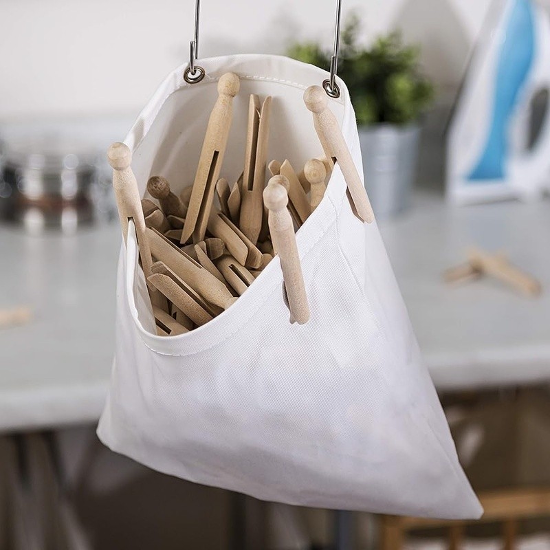 Cotton Clothespin Bag Durable Hanging Hook Modular Storage System Easy Access US