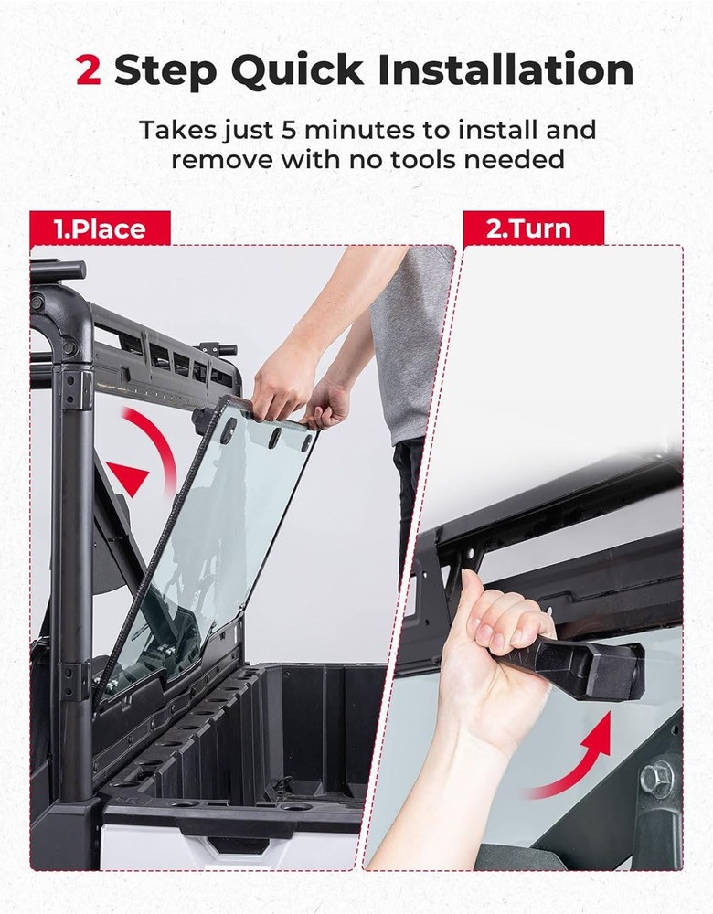 KEMIMOTO Light Tinted Rear Window, Pre-installed Back Windshield Compatible with