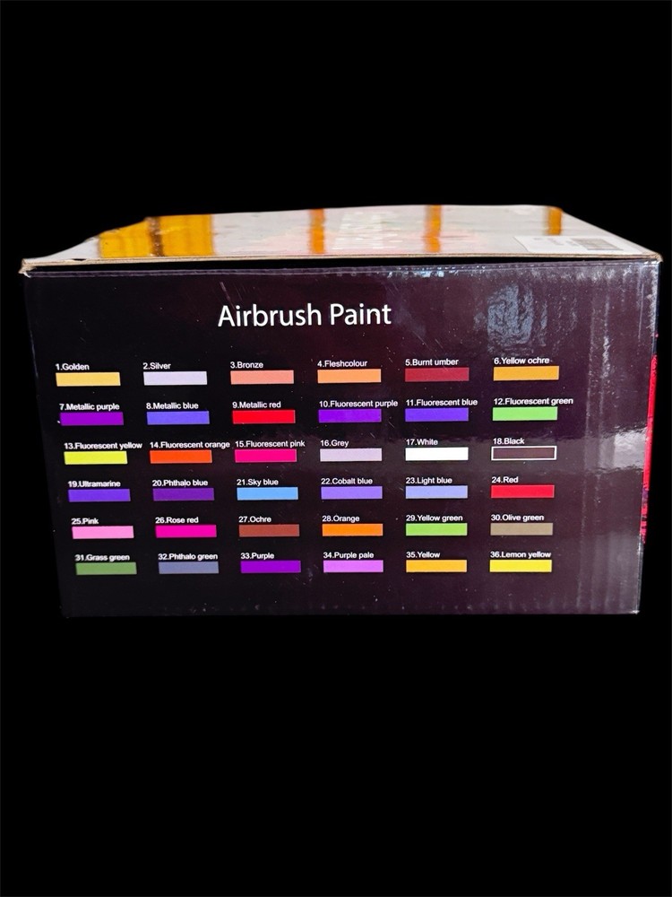 Water Based Acrylic Airbrush Paints 30-piece Set.