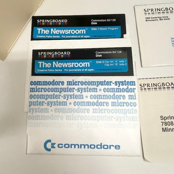 Springboard The Newsroom Software Commodore 64 128 Vintage Computer Untested