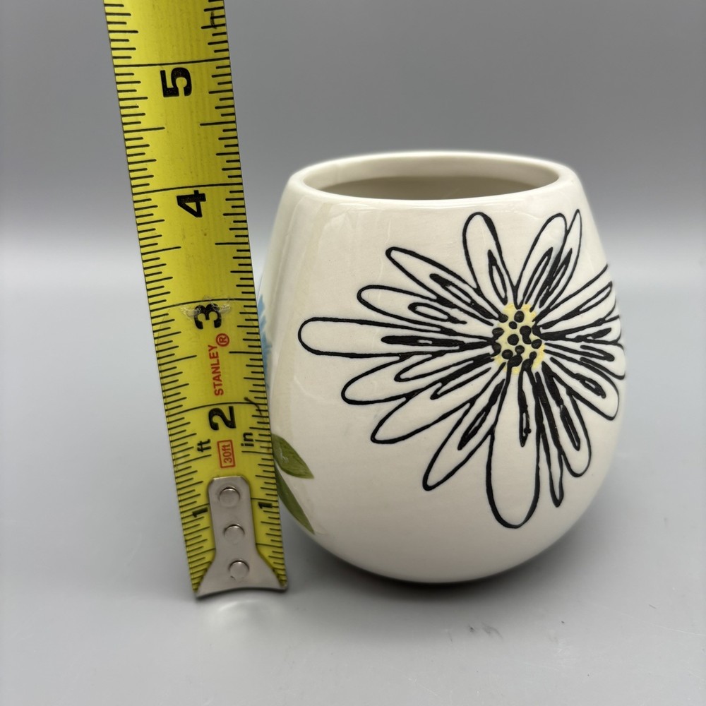 Opalhouse Floral Botanical Ceramic 4” Planter With Plug