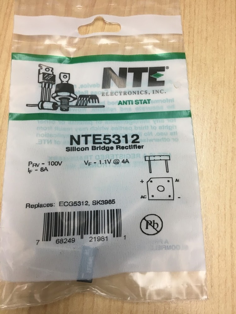 NTE5312 - Silicon Bridge Rectifier 100V 8A