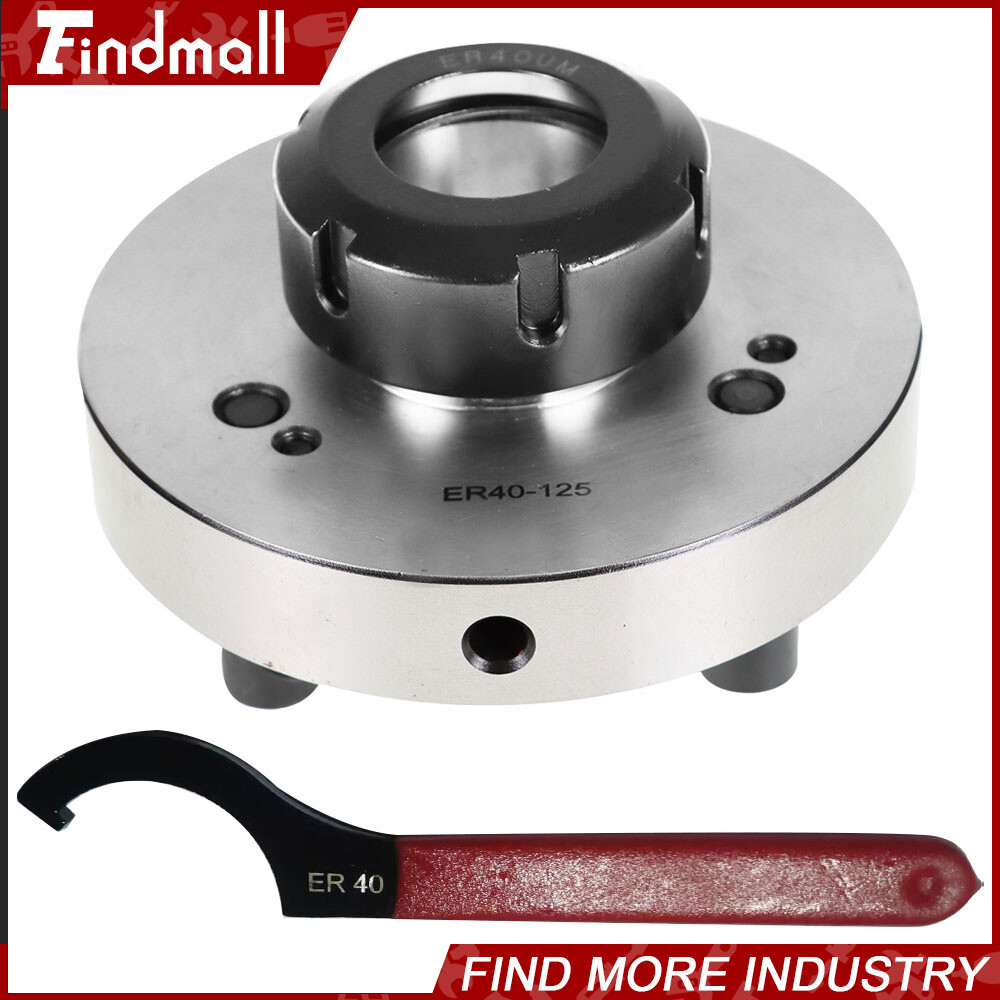 ER40 Collet Chuck 125mm Diameter Compact Lathe Tool Stud 5/8" For Milling Lathe
