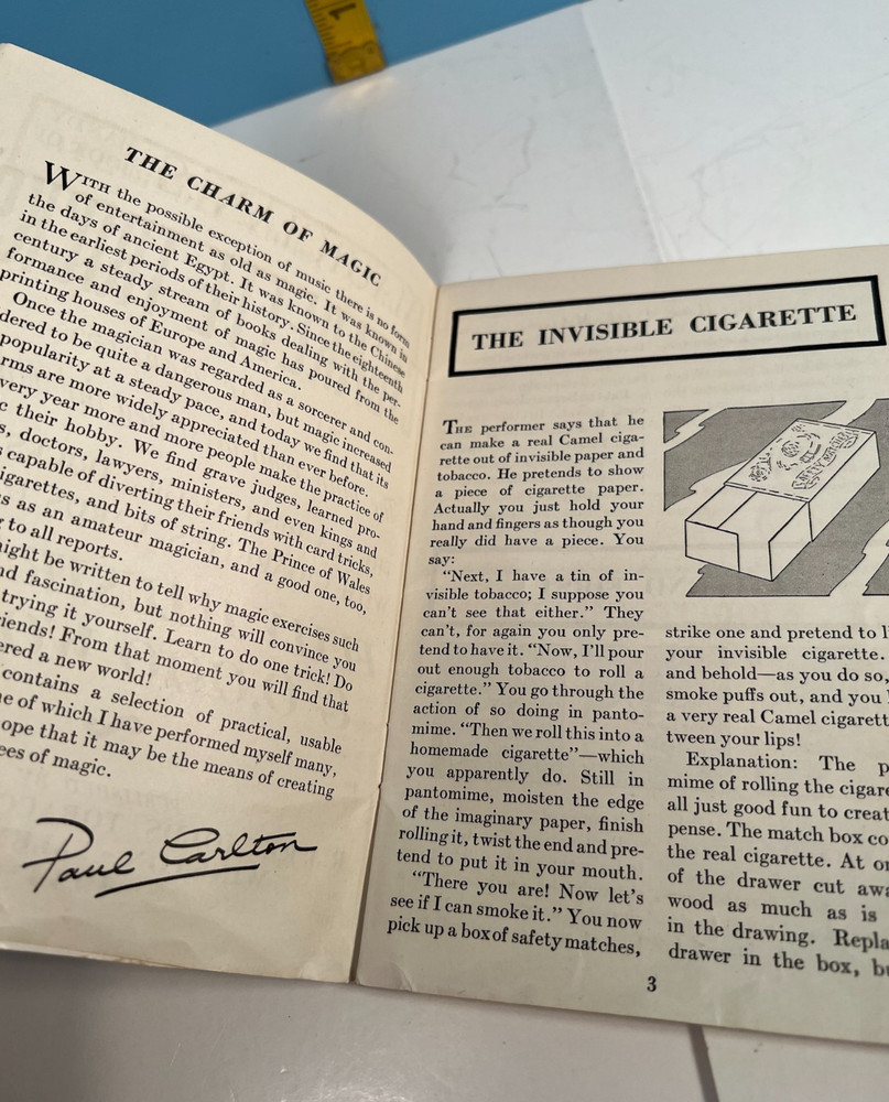 1933 Magoician's Cigarette Tricks Handy Book