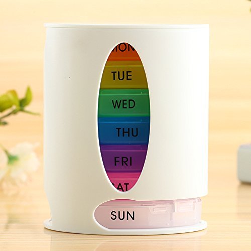 7 Day Weekly Pill Organizer Case Portable Color Coded Container Medicine Holder