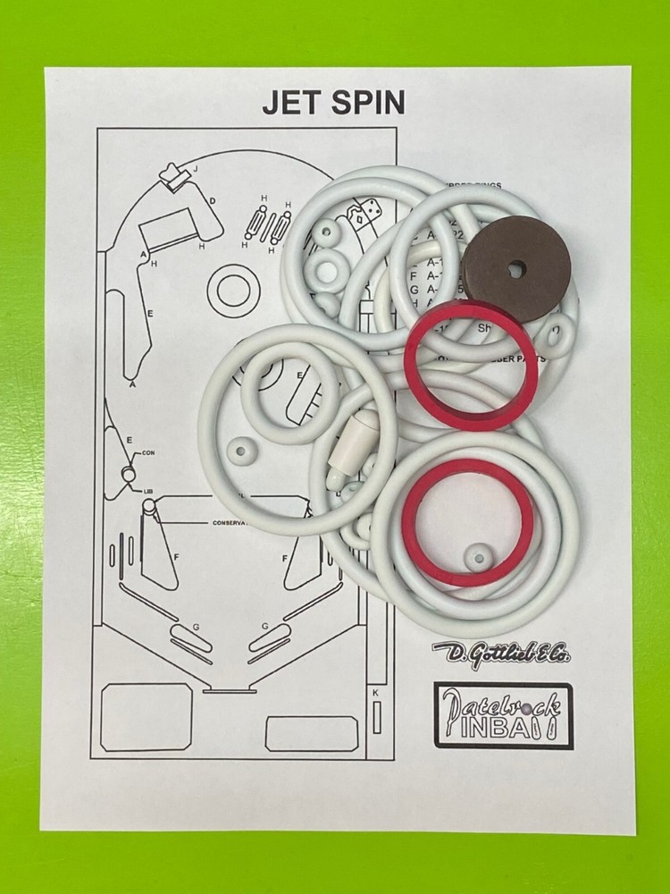1977 Gottlieb Jet Spin Pinball Machine Rubber Ring Kit