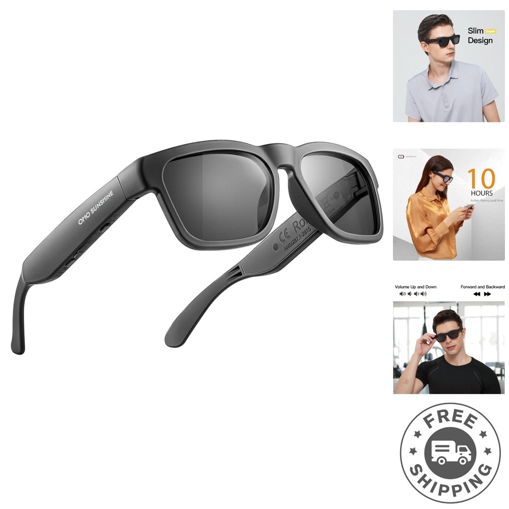 OhO Smart Sunglasses with Polarized Lenses & Bluetooth Speaker, Unisex