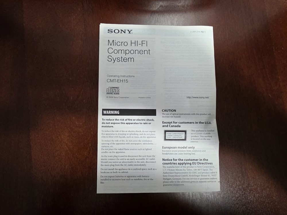 Sony Micro Hi-Fi Component System CMT-EH15