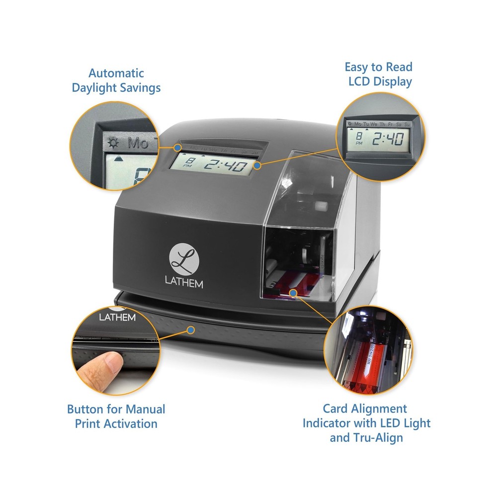 Lathem 1600e Time Clock Punch Machine & Document Stamp, Time Keeping System w...