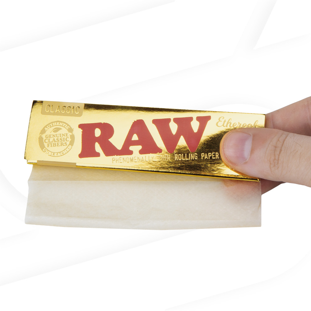 RAW Ethereal King Size Wide Rolling Papers Designed Phenomenally Thin | Full Box