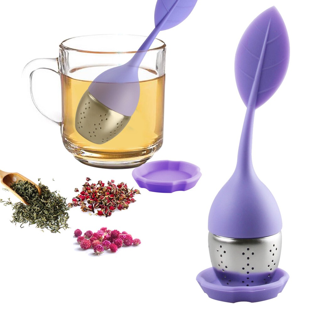 3Pcs Tea Infuser Loose Leaf Silicone Stainless Herbal Spice Tea Filter Diffuser