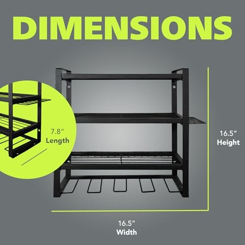 Power Tool Organizer,4 Layer Drill Holders Wall Mount, Duty Metal 2-Pack