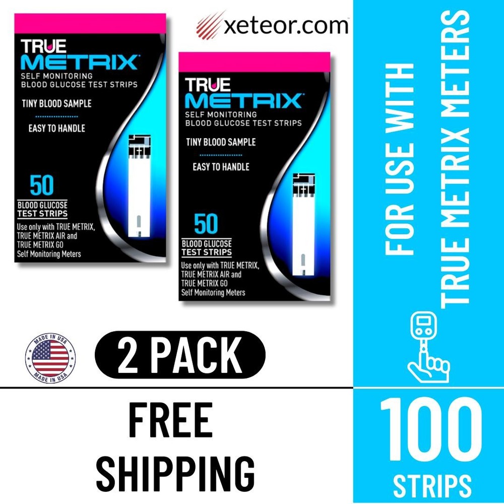 True Metrix Blood Glucose Test Strips - 50 Test Strips (2 Pack)