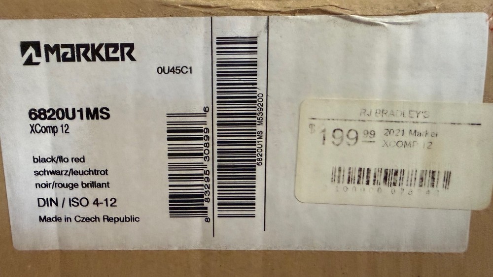 Marker XComp 12 Black/Flo Red Ski Bindings 2021 6820U1MS