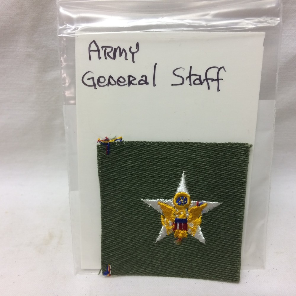 Vintage Military Patch Army General Staff Olivew/ White Thread Variant