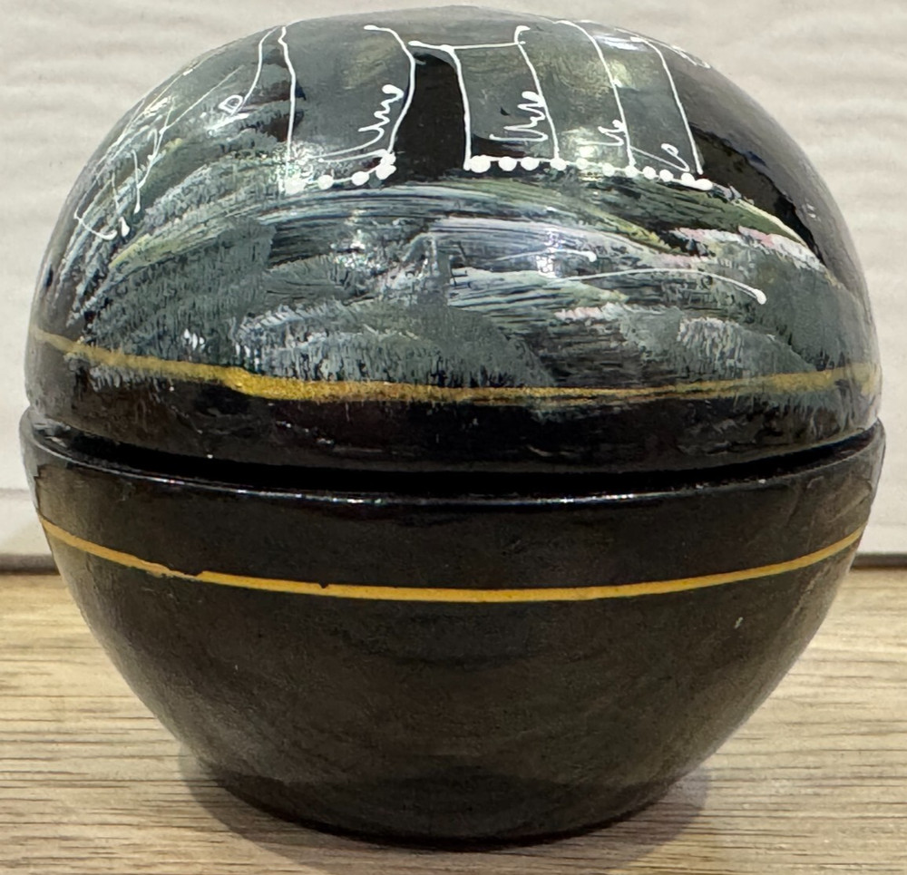 Elephant, Small Lacquerware Round Container - Approx. 8cm Diameter