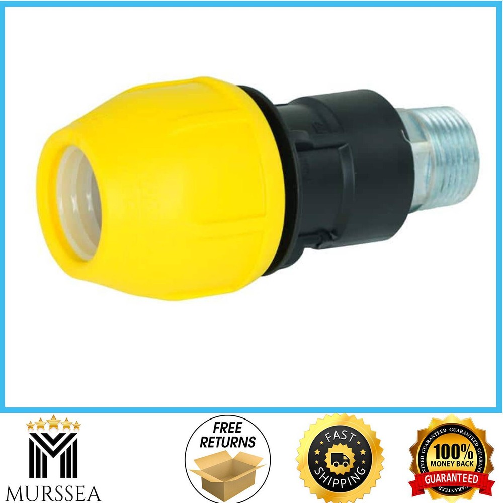 1/2 in. Polyproylene Underground Yellow Poly Gas Pipe Conversion Fitting