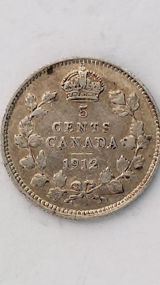 1912 Canada 5 Cent Silver, George V (#3)